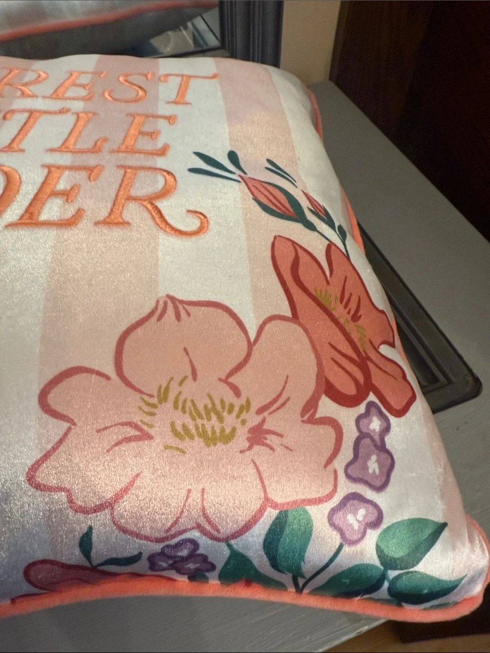 Hallmark Bridgerton Dearest Gentle Reader Decorative Pillow Pink Floral